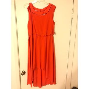 Jessica Simpson size 10 high to low dress, between orange and coral color